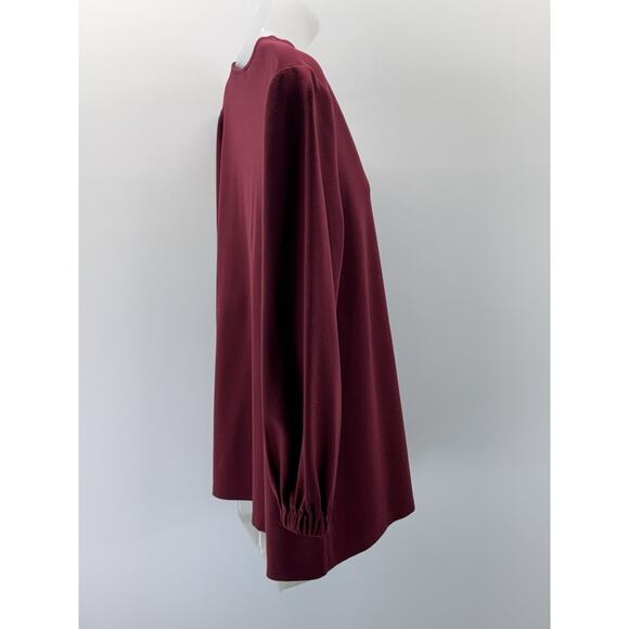 Chicos Top Womens 1 US Medium Burgundy V Neck Tunic Long Sleeve Casual Ladies - Picture 3 of 8
